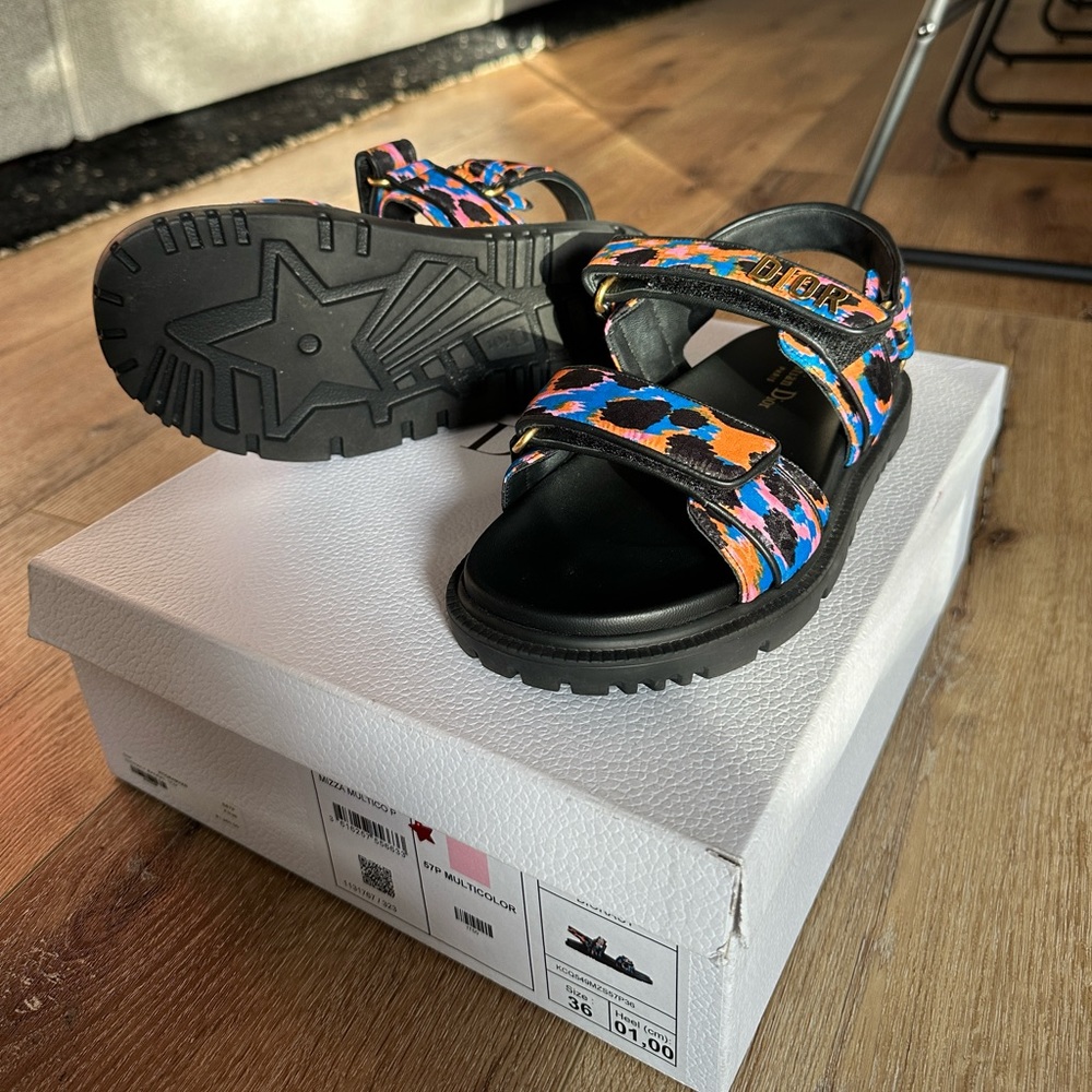 Christian Dior Satin Printed Sandals - Picture 2 of 5